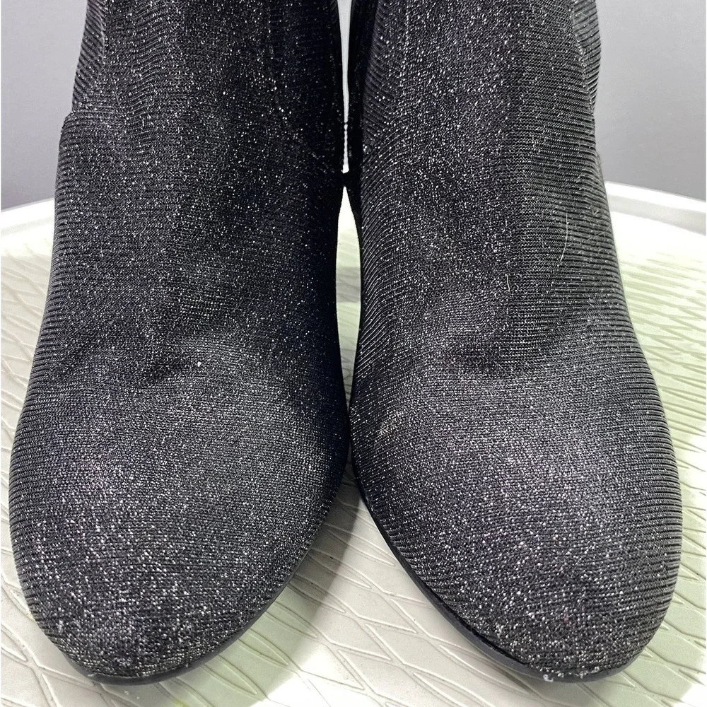 Steve Madden Womens Brisk Block-Heeled‎ Sexy Ankle Boots- Black Metallic-Sz.10M